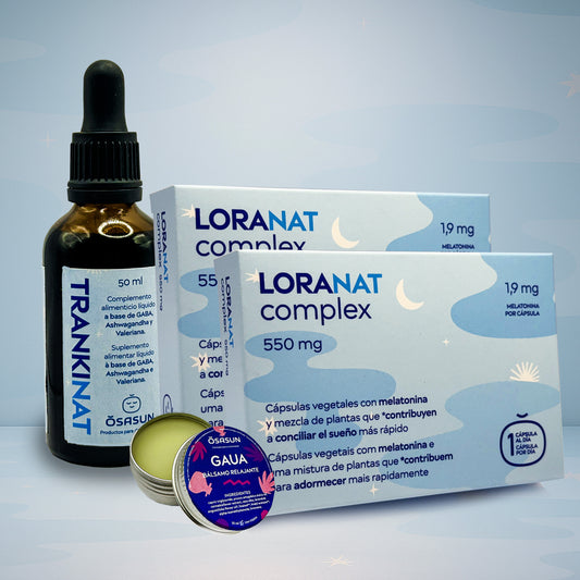 Pack "QUEREMOS DORMIR MEJOR" - 2 x Loranat 550mg + Trankinat 50 ml + Regalo GAUA