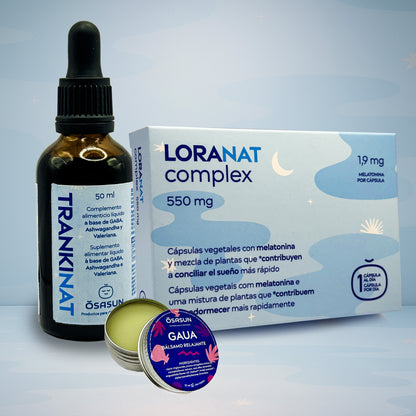Pack "QUIERO DORMIR MEJOR" - Loranat 550mg + Trankinat 50 ml + Regalo GAUA